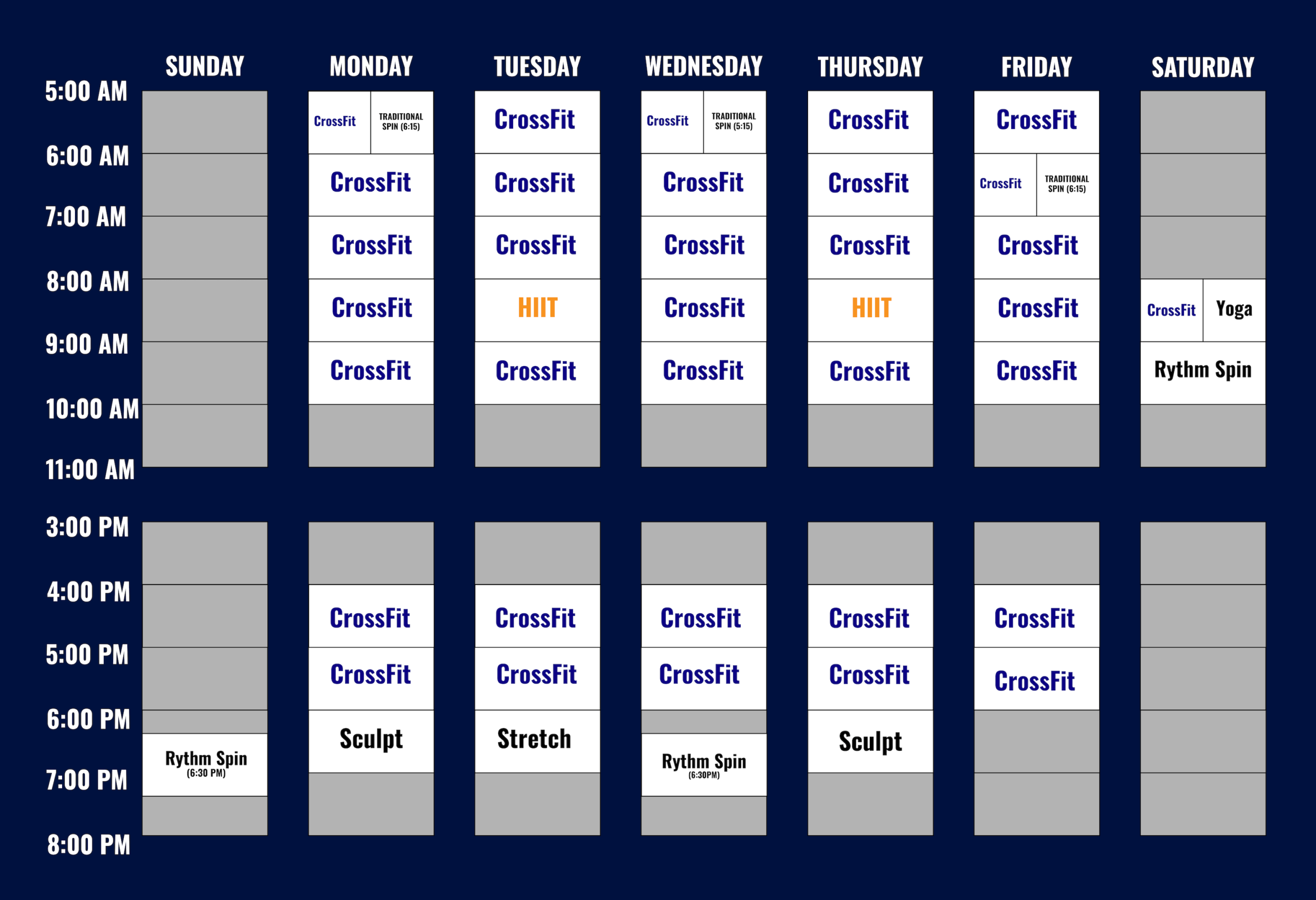 Fitness Gym Class Schedule RCCF Forza X